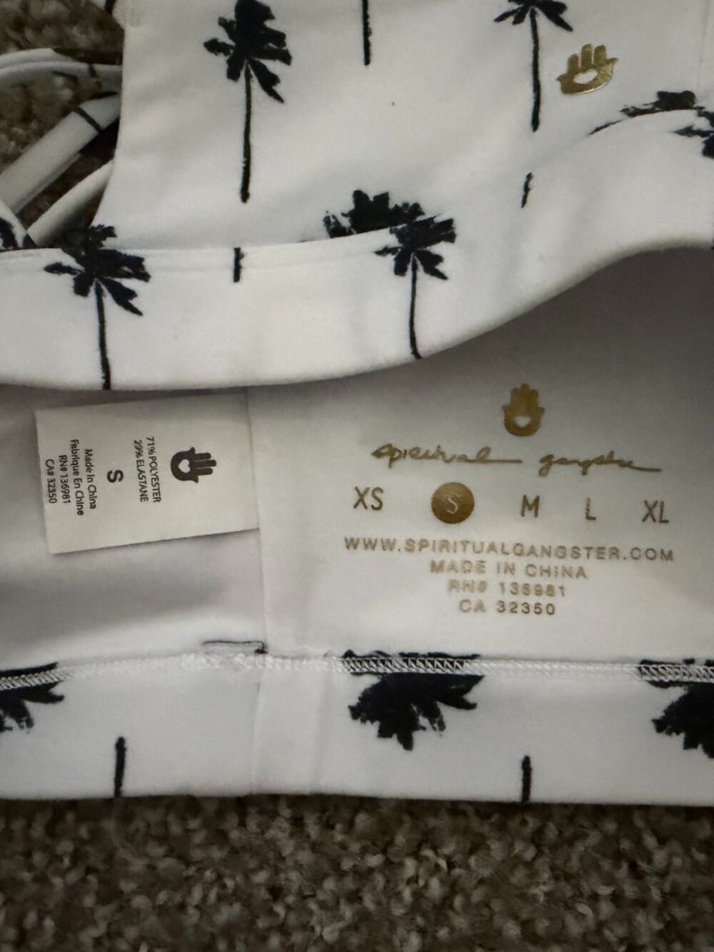 Spiritual Gangster Palm Tree Printed Studio Sports Bra - Picture 5 of 6